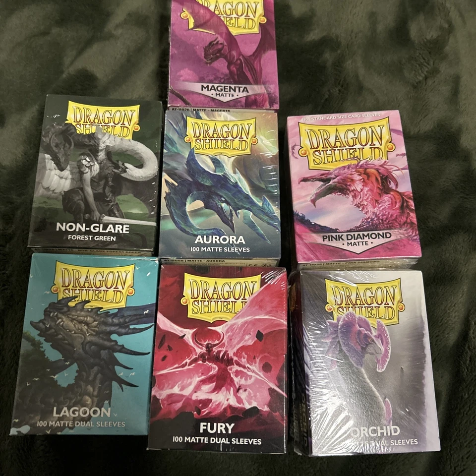 Lot 7 new 100 ct pk Dragon Shield Matte Deck Sleeves Protectors - Image 1 of 1
