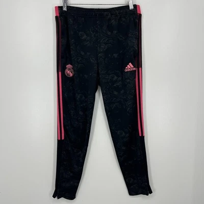 Adidas Real Madrid Sweatpants Men's Size L Black  Pink Futbol Soccer Tapered - Image 1 of 4