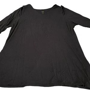 Blusa donna Belle By Kim Gravel nera taglia XL misto modal pullover elasticizzato - Foto 1 di 12