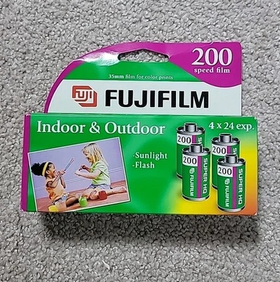 Fujifilm 35 mm 200 Speed Film 4 pack Sealed Indoor Outdoor EXPIRED 2008 - Image 1 of 4