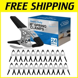 24-Pack 6" Heavy Duty Spring Clamps - Black - Picture 1 of 9