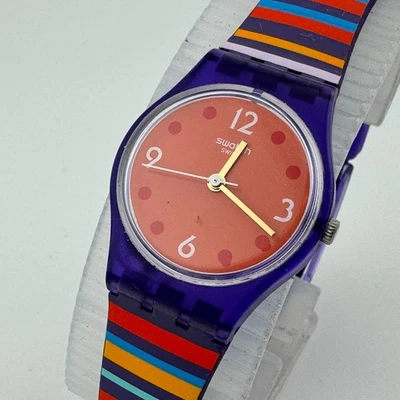 Swatch Swiss Quartz Watch LV119 Multi Codes Women Orange Purple Analog New Batte - Image 1 of 4