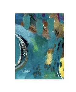 "Tarjeta de arte de coleccionista original de pintura Aceo de Kenna abstracta de 2,5"" X 3,5""" - Imagen 1 de 3