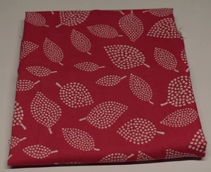 Cotton Fabric 1/2 yard x 44" MORMOR lotta jansdotter PINK WHITE LEAVES dots - Picture 1 of 6