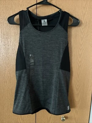 NEW Second Skin Black Breathable Mesh Sheer Back Sleeveless Workout Tank Medium - Image 1 of 4