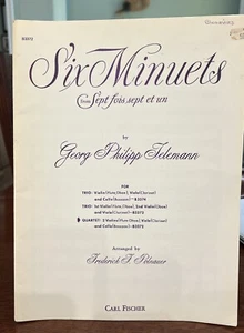 Six Minuets Trio -Quartet Sheet Music Violin Viola Cello Flute Carl Fisher 1966 - Picture 1 of 5