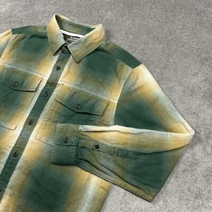 Camisa cooperativa REI para hombre de franela mediana con botones verde a cuadros algodón orgánico al aire libre - Imagen 1 de 8