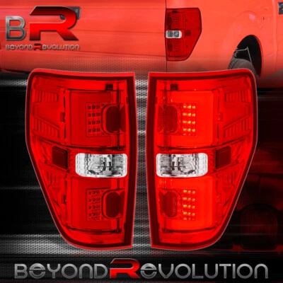 For 2009-2014 F-150 XL XLT STX Replacement Red Lens LED Tube Tail Light Lamp Set - Image 1 of 4