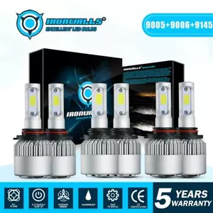 Hi/Lo LED Headlight Bulbs+Fog lights 6500K fit for 2017-2016 Ram 1500 2500 3500 - Picture 1 of 12