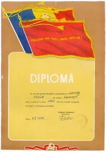 Romania, 1970, Communist Propaganda Diploma - Frontworker, RSR - Picture 1 of 1