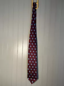 Official Duke University Blue Devils On Red Neck Tie 100% Silk Hand Made - Picture 1 of 8