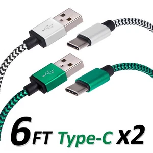 6 FT Type C USB Charger Data Cable For Android Device Type-C High Quality 2 Sets - Picture 1 of 2