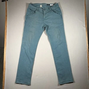 Genuine Volcom Nova Dark Teal Men’s Denim Jeans USA Modern Straight Fit 34 (H) - Picture 1 of 22