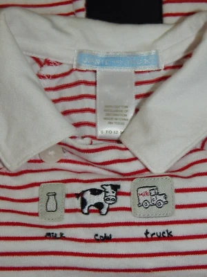 Mameluco de Colección Janie and Jack Boys 6-12 ANIMAL DE GRANJA Tema Rojo Blanco Foto 1 de 4