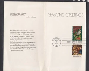 USA 1971 GREETING CARD WITH FIRST DAY COVER CANCELS ON CHRISTMAS STAMPS - Picture 1 of 2