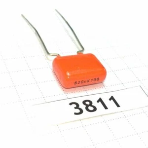 820nF 100V R10 10% Philips MKT467 Polyester Film Orange Tiefer Kondensator 10pcs - Bild 1 von 3