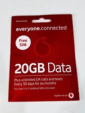 Vodafone SIM Card 20GB DATA + 6 MONTHS FREE CALLS & TEXTS - CHEAPEST BEST OFFER