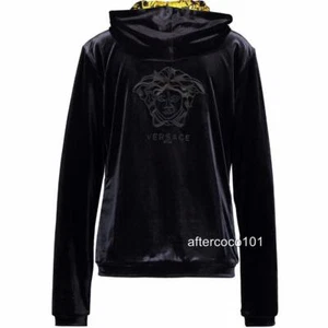 Versace Medusa & Barocco schwarz Velour Sweatshirt Jacke Gr.3 UK10 neu authentisch Hoodie - Bild 1 von 9