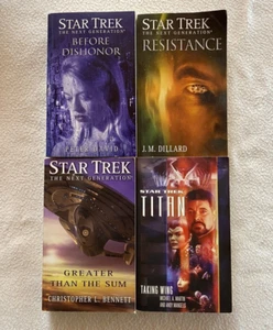 4x Star Trek: The Next Generation Novels Greater Than The Sum, Titan, Resistance - Picture 1 of 15