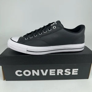 Converse Sneakers Uomo 13 Nero Bianco Pelle CTAS Malden Street OX Scarpe Chucks - Foto 1 di 9