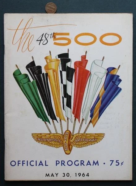 1964 Indianapolis Motor Speedway Indy 500 Race program AJ Foyt Jr. winner NICE-- - Image 1 of 1