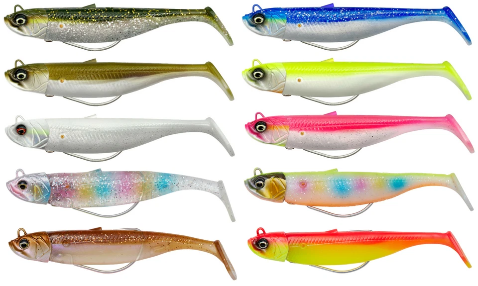 Savage Gear Minnow Weedless - 2 Gummifische + 1 Jigkopf, Raubfischköder