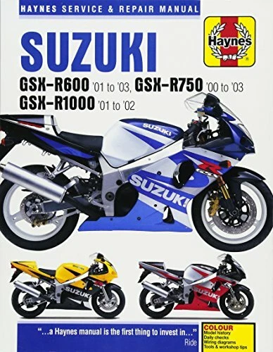 2000-2003 Suzuki GSXR600, GSXR750, GSXR1000 Repair Service Workshop Manual 2734 - Image 1 of 1