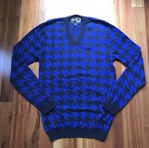 Para Hombres Raf Simons x Fred Perry Cuello en V Suéter Talla 40 Hecho en Italia Azul Pullover - Imagen 1 de 4