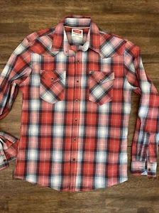 Wrangler Herren kariert Medium Langarm zwei Taschen Outdoor Vater Hemd EUC - - - Bild 1 von 5