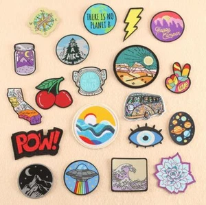 Camping Camper Fruits Embroidery Patches Embroidered Iron On Patch Crafts DIY - Picture 1 of 47