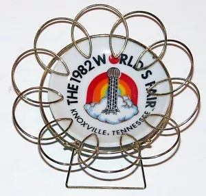 1982 World's Fair Souvenir Plate Wire Frame 2 5/8" Knoxville Tennessee - Picture 1 of 6