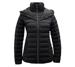 Michael Kors Hooded Packable Down Puffer Jacket Black Small MSRP $275 - Picture 1 of 9