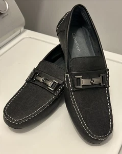 Calvin Klein Morrie Weave Herren Größe 10 Schwarz Dunkelgrau Strukturiert Halbschuh - Bild 1 von 12