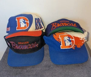Lot Of 4 VTG Denver Broncos Snapback Hat Script Swirl Splash Sports Specialties - Picture 1 of 22