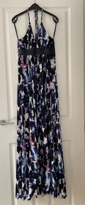 Women's Firetrap Bellamy Maxi Dress. Purple/ink. Brand new. XS. Halter neck. - Image 1 of 4