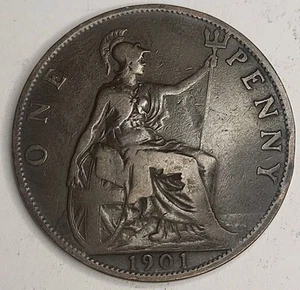 1901 great britain one penny VG - Picture 1 of 2