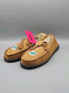 Foco Miami Dolphins Mens Moccasin Slipper Size Med Approx. 9-10 NOS - Picture 1 of 14