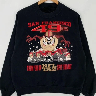 Sudadera unisex negra estilo retro de fútbol americano de los 49ers de San Francisco KH18534 Foto 1 de 2