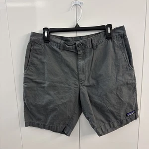 Patagonia Organic Cotton Lightweight Spell Out Logo Flat Front Gray Shorts 33 - Picture 1 of 12