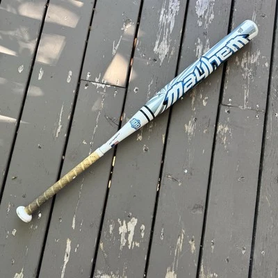 罕见 Worth Mayhem 98 周年 BJ Fulk SBMBJA 34 28 慢速垒球棒 — 第 1/4 张图片