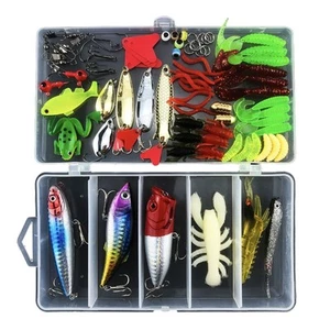 385478tlg Angelköder Set Softbait Kunst Wobbler Köder Tackle Box - Bild 1 von 20
