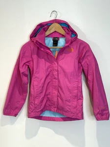 The North Face Hyvent Girls Rain Jacket Size 7/8 Pink Hooded Windbreaker EUC! - Picture 1 of 6