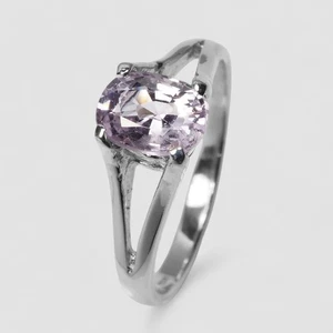 Pastel Lavender Spinel 925 Sterling Silver White Gold Minimal Rings Fine Jewelry - Picture 1 of 9