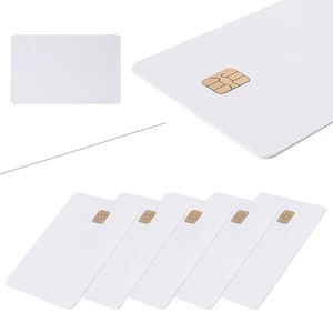 5 Pcs ISO PVC IC W/ SLE4442 Chip Blank Smart Card Contact IC Card Safety White - Picture 1 of 7
