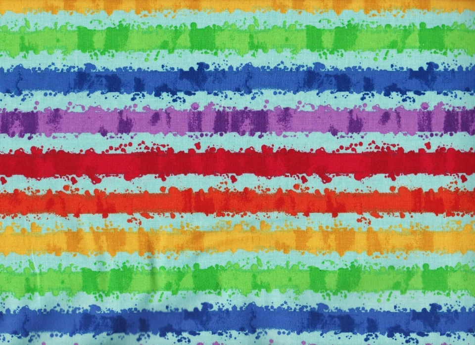 BTY Riley Blake ART BOX Stripe on Aqua Print 100% Cotton Quilt Fabric YD - Image 1 of 2