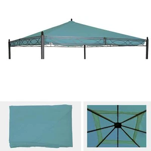 B-Ware Ersatzbezug für Dach Pergola Pavillon Calpe 4x4m, türkis-blau - Bild 1 von 5