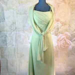 Sage green formal gown w wrap