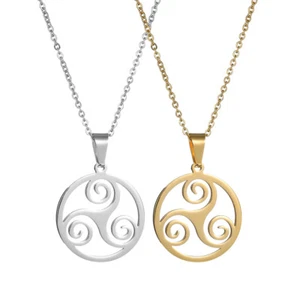 Kette mit Anhänger Edelstahl Triskele Triskel Kelten Runen Halskette Silber Gold - Bild 1 von 5