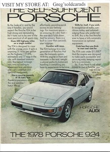 Original 1978 Porsche 924 Oldtimer Printanzeige: "Der autarke Porsche." - Bild 1 von 1