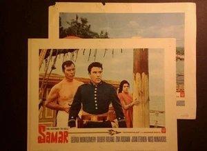 Tarjetas de vestíbulo raras 1961 - Samar, Gateway to Hell - 11x14, George Montgomery, (#2, #6) - Imagen 1 de 6